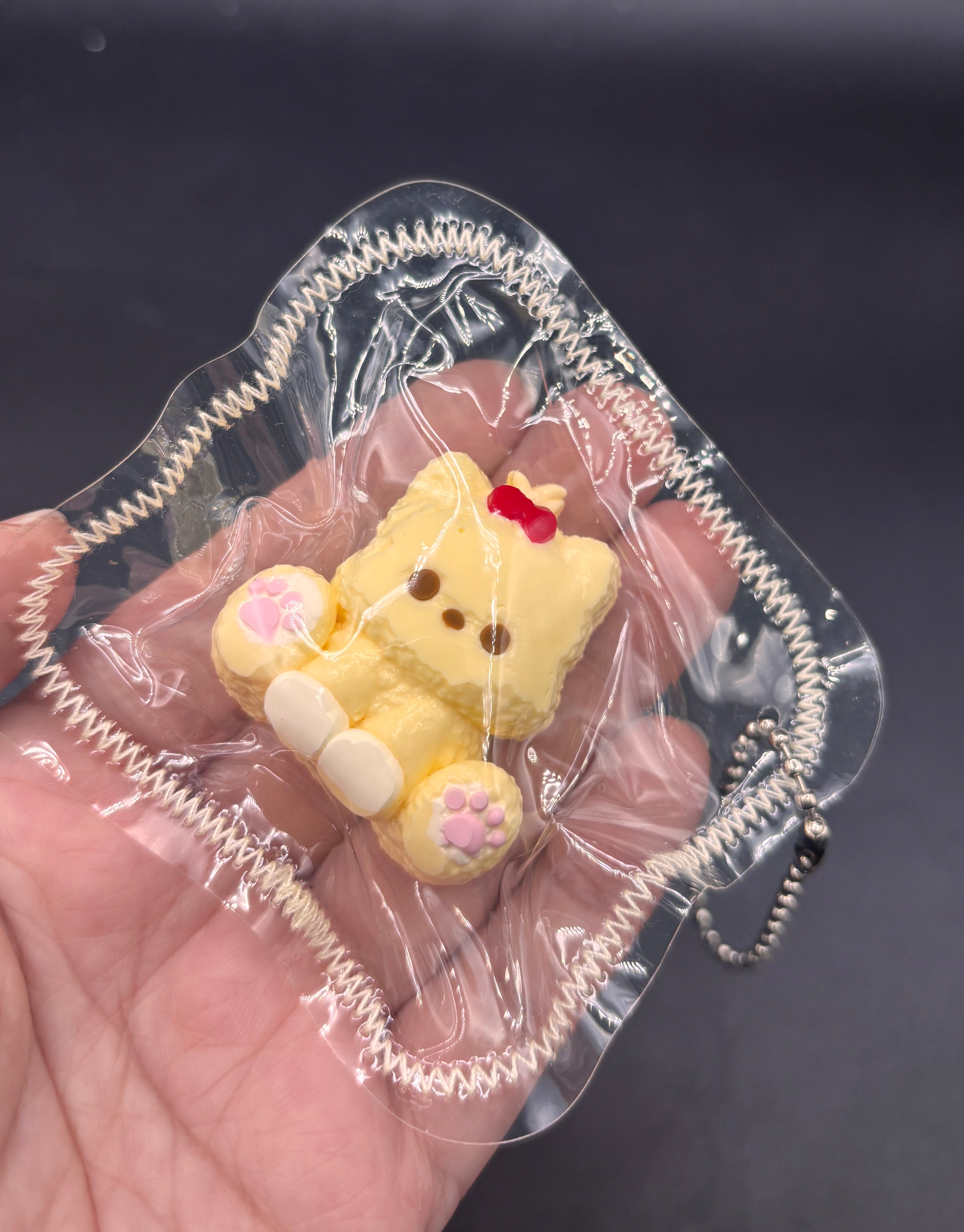 Yellow puppy cute mini keychain taba squishy
