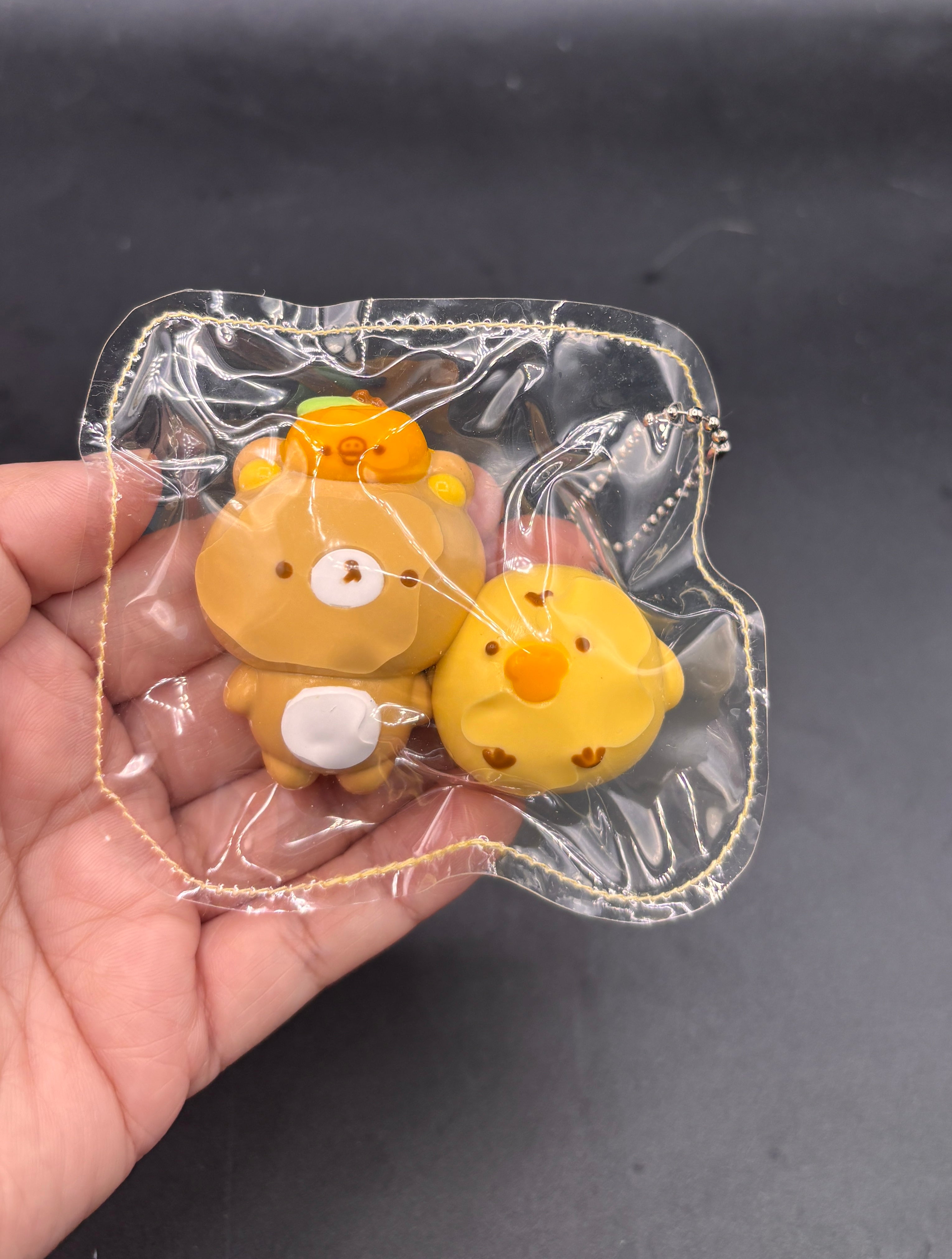 Mini keychain bear and chick set taba squishy
