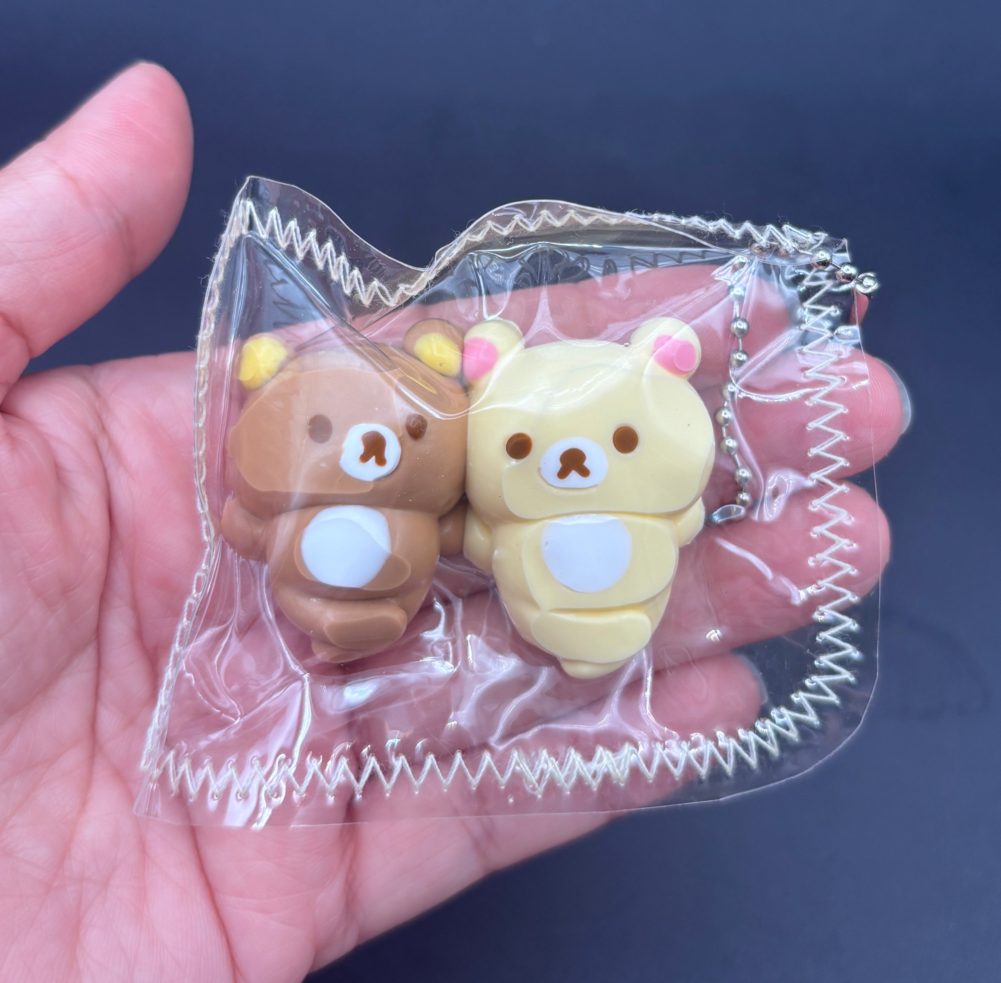 twin bears laying down mini Taba keychain