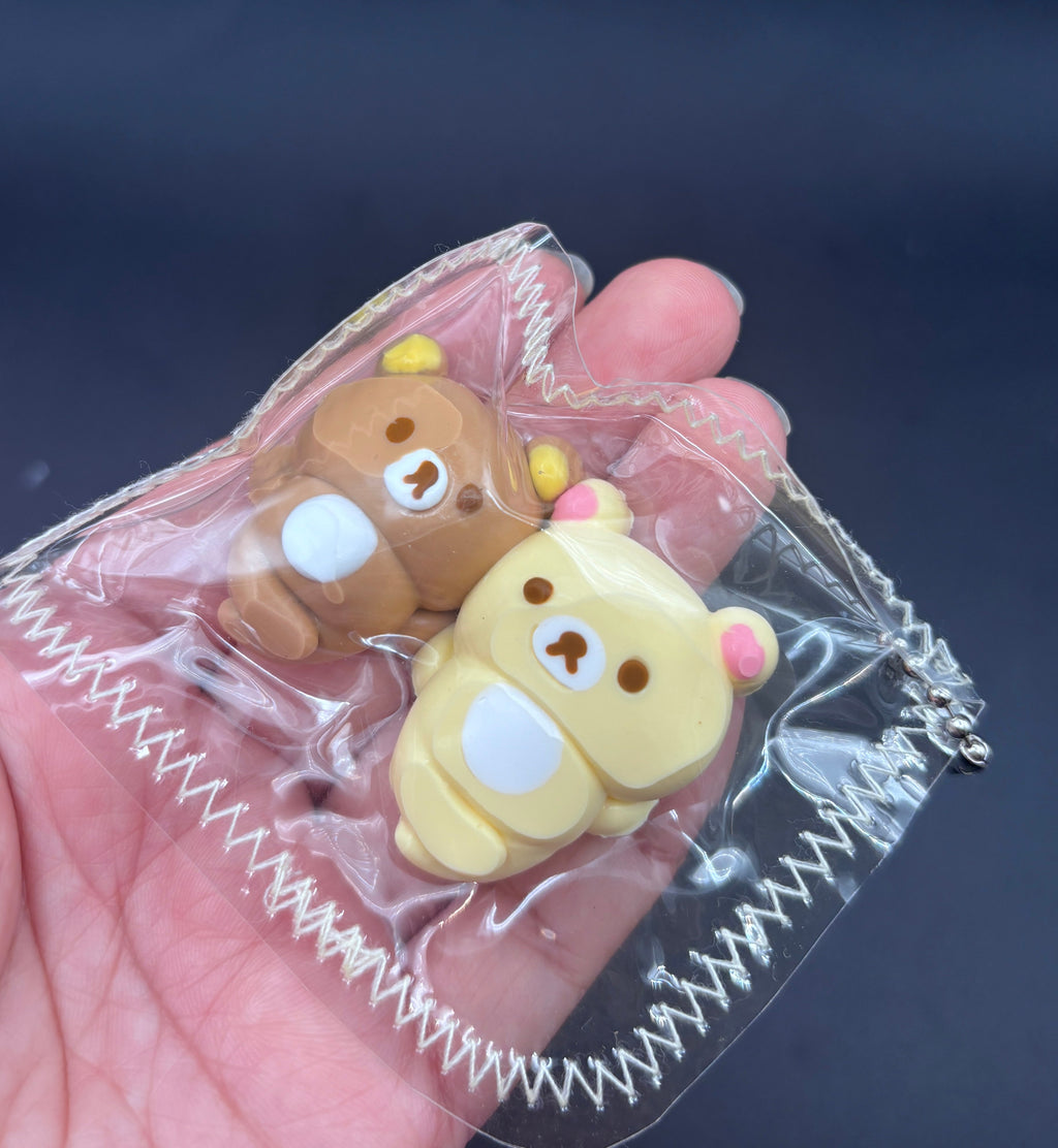 twin bears laying down mini Taba keychain
