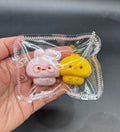 Chicken and bunny twins cute mini keychain taba squishy
