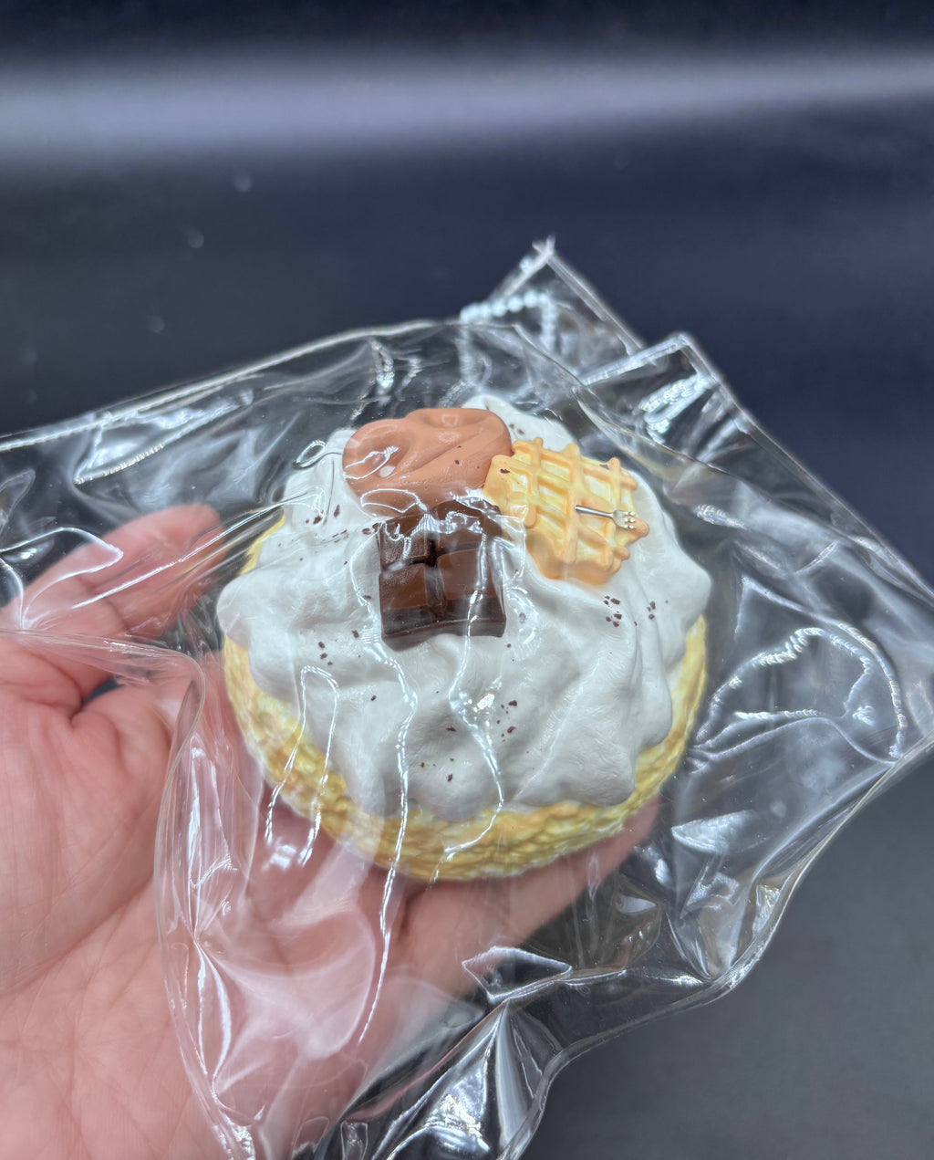 Cute realistic cake with whipped cream taba squishy