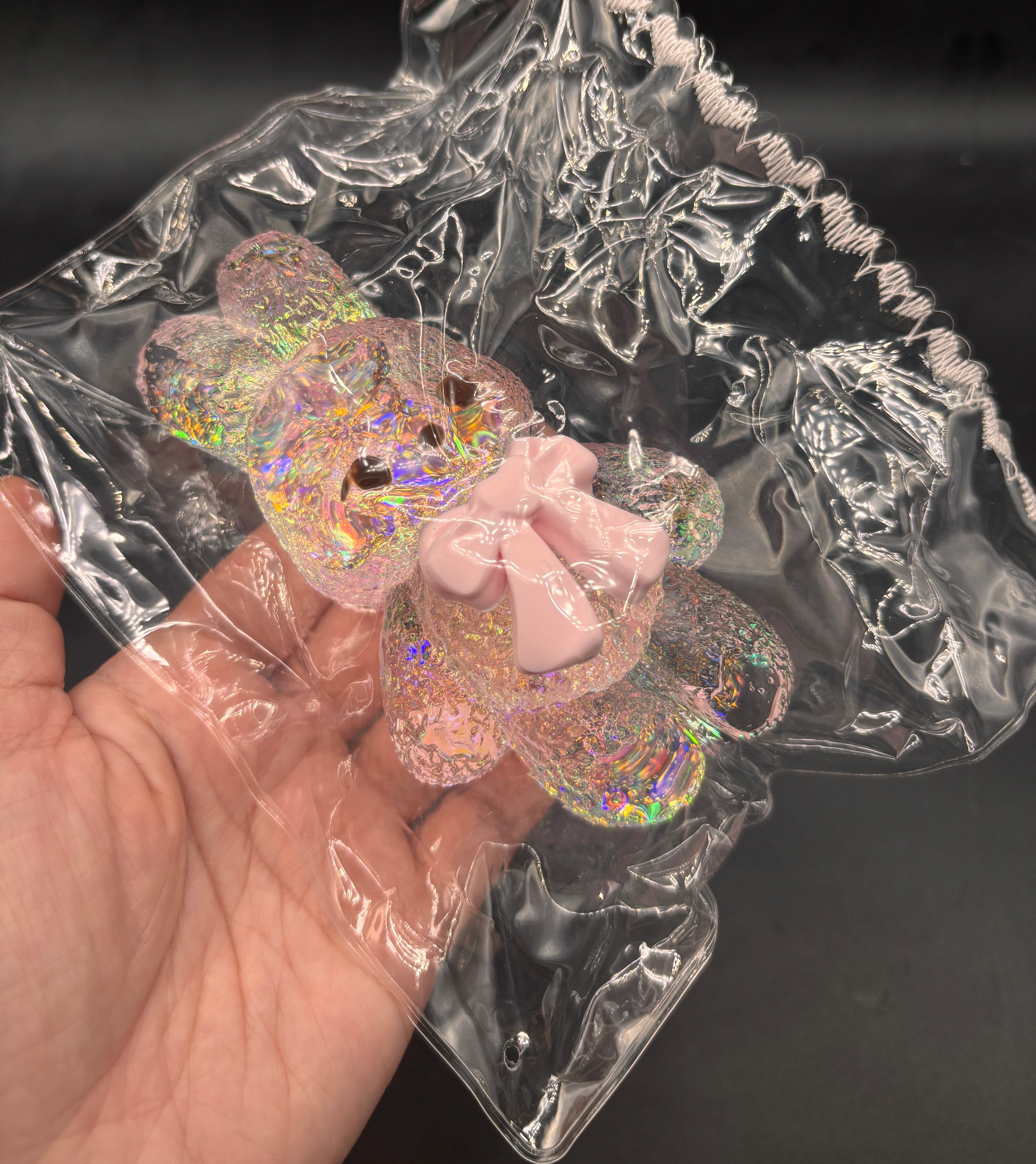 Cute Clear holographic bunny  taba squishy