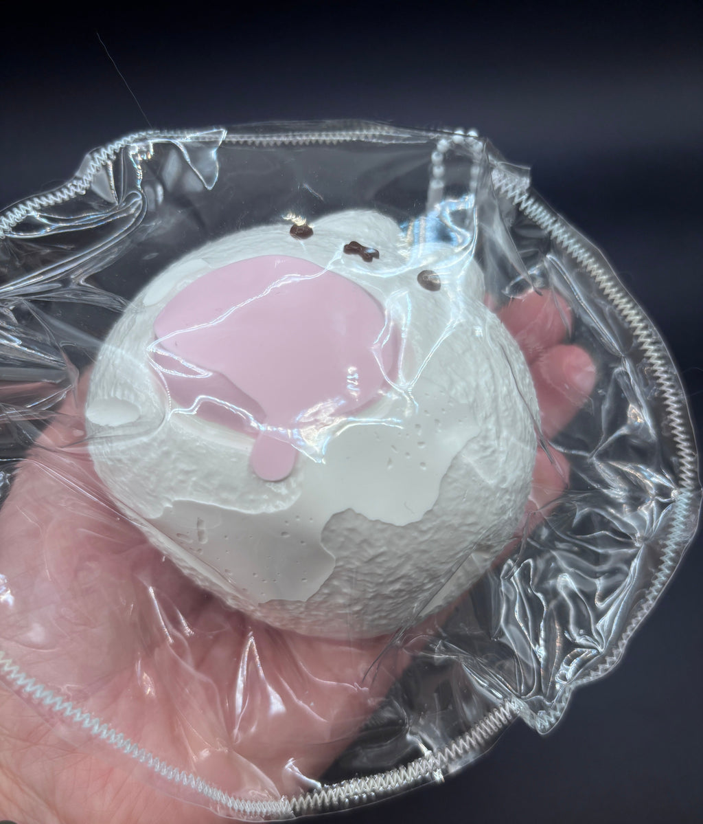 Water x cream large super soft pink bun taba Taba squishy toy