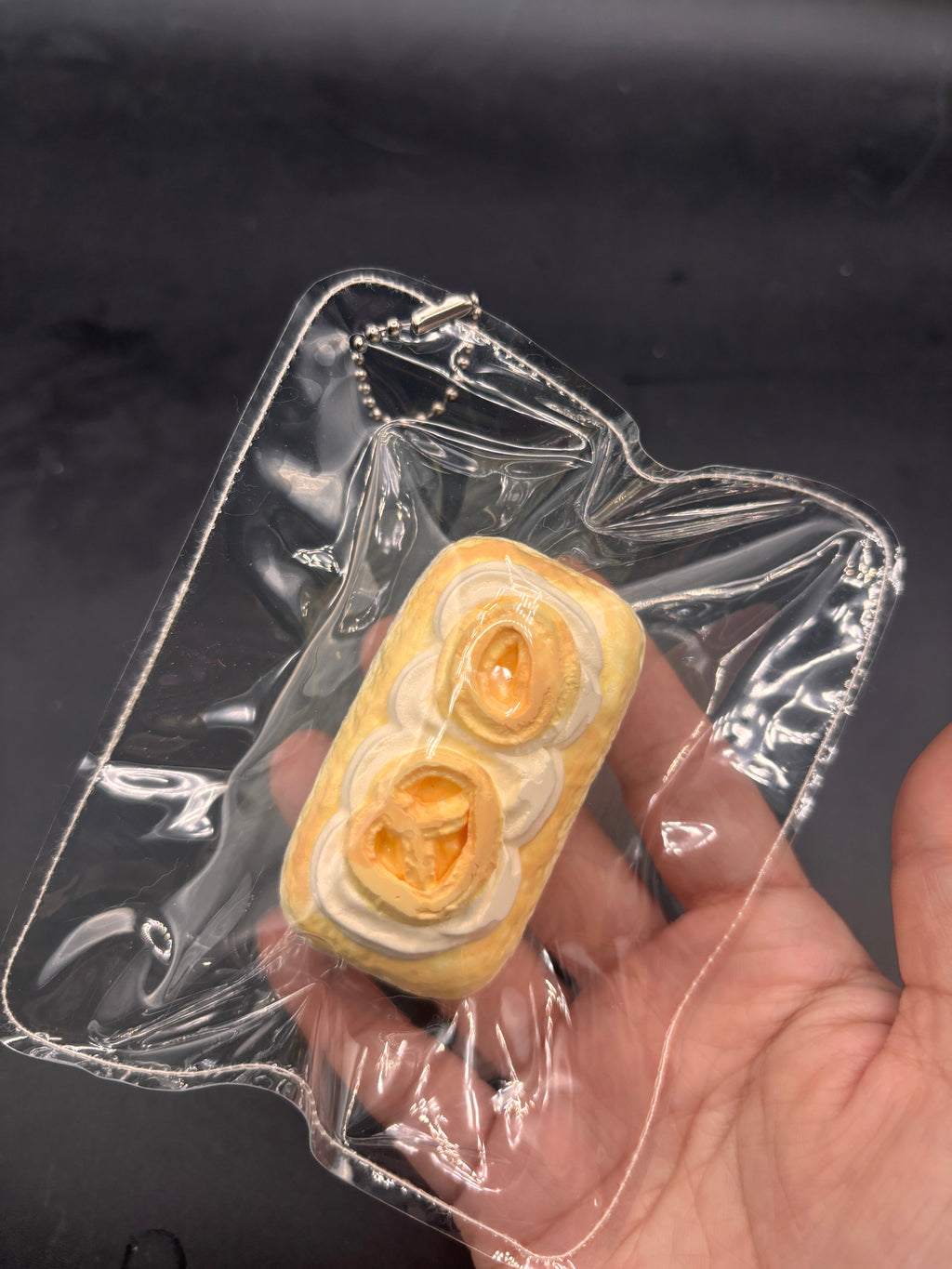 Cute small keychain food series- sponge cake biscuits taba squishy