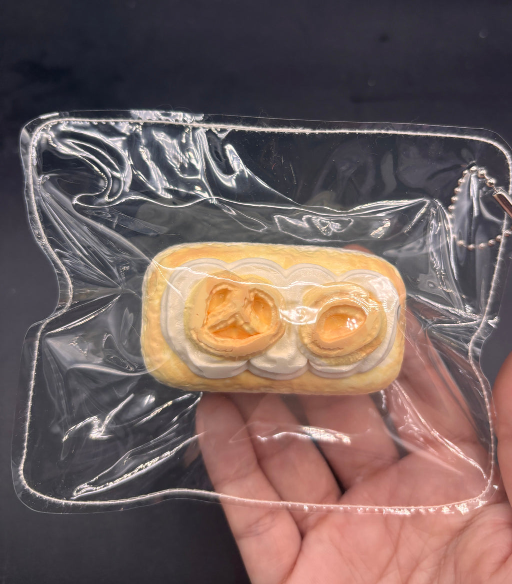Cute small keychain food series- sponge cake biscuits taba squishy