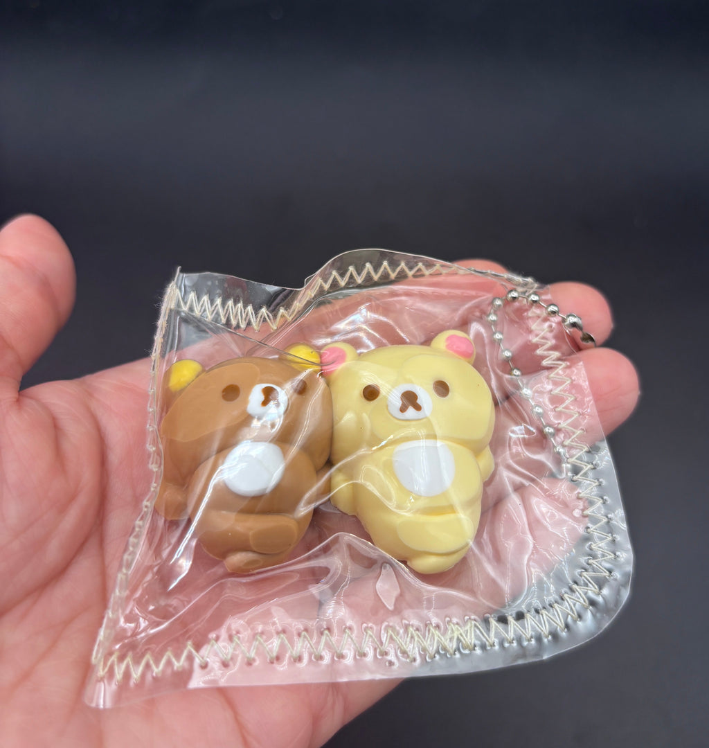 twin bears laying down mini Taba keychain