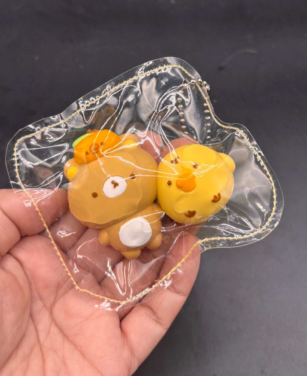 Mini keychain bear and chick set taba squishy