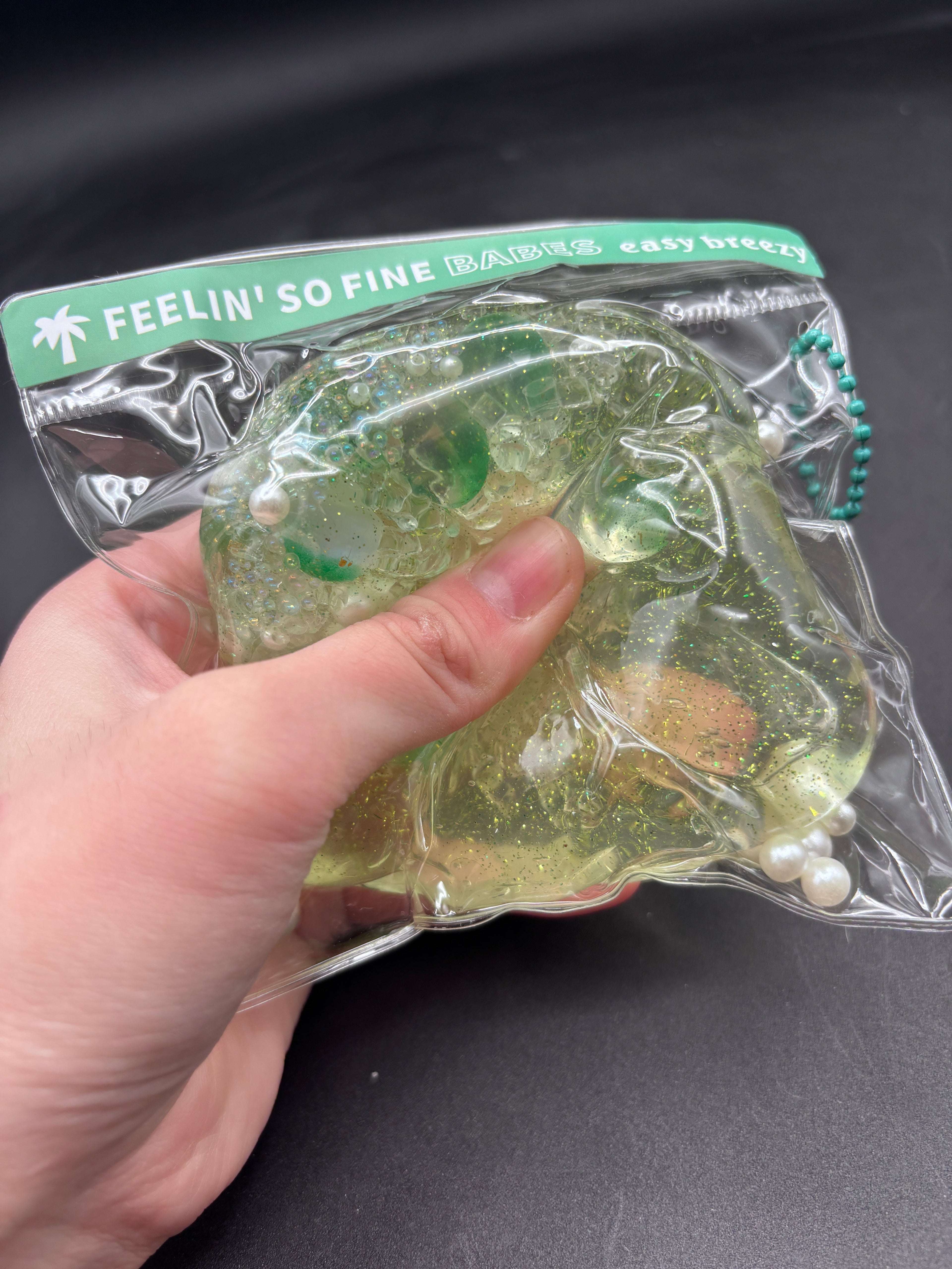 Large green candy slime stress ball