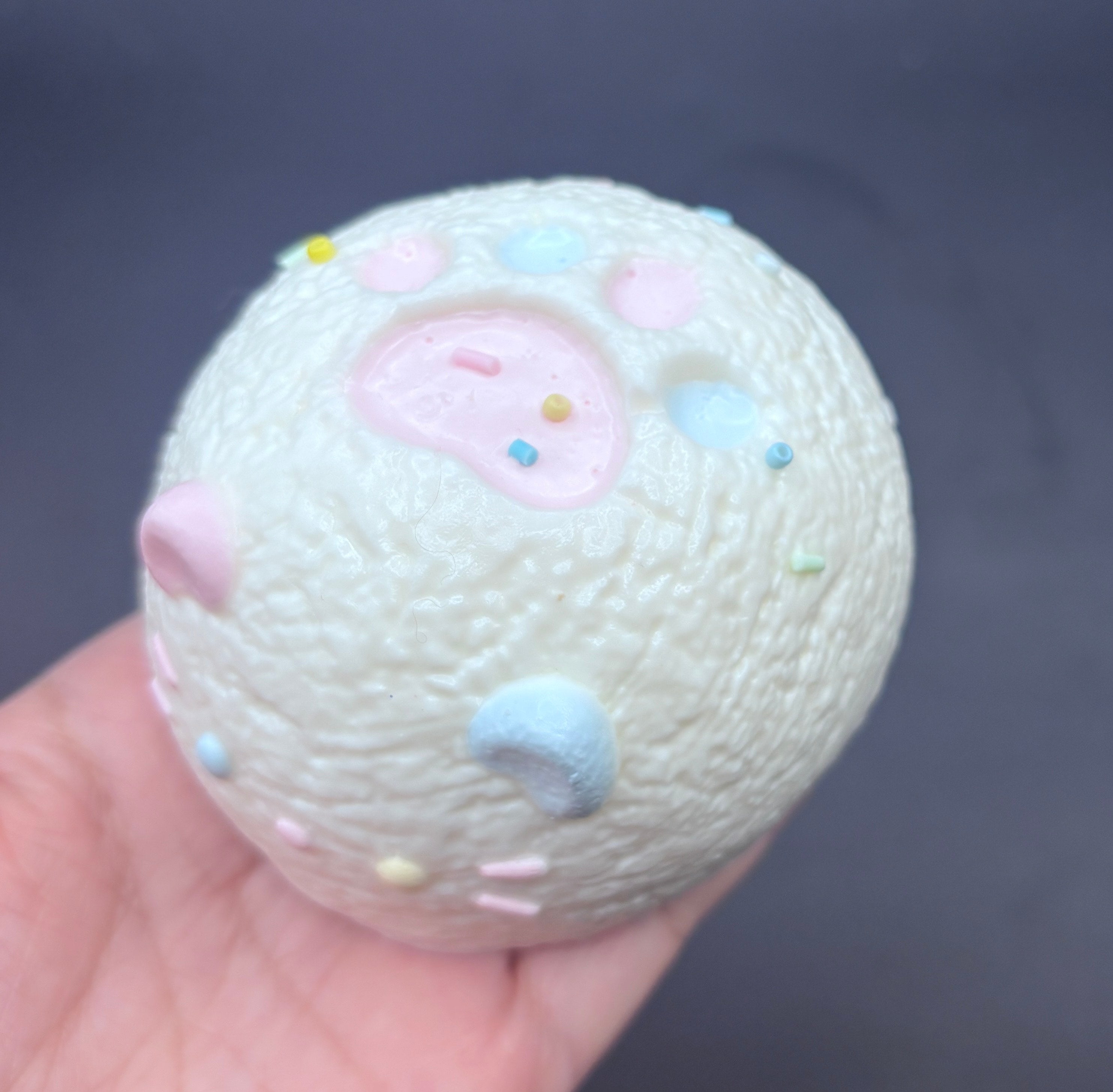 Frozen Butter Colorful kitten ball with cat paw scar taba squishy
